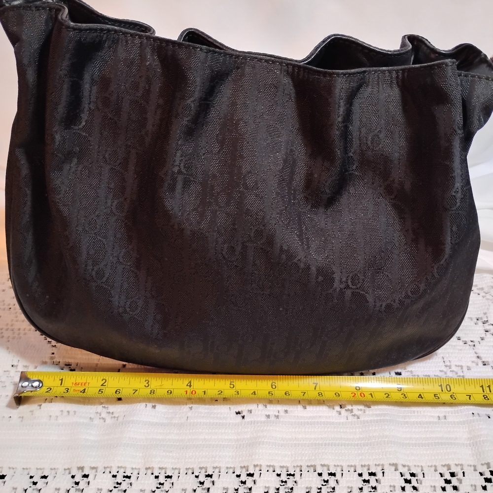 CHRISTIAN DIOR Black Canvas LOGO Bag - Picture 14 of 15